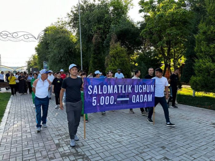 “Salomatlik uchun 5000 qadam” shiori ostida yurish marofoni o‘tkazildi